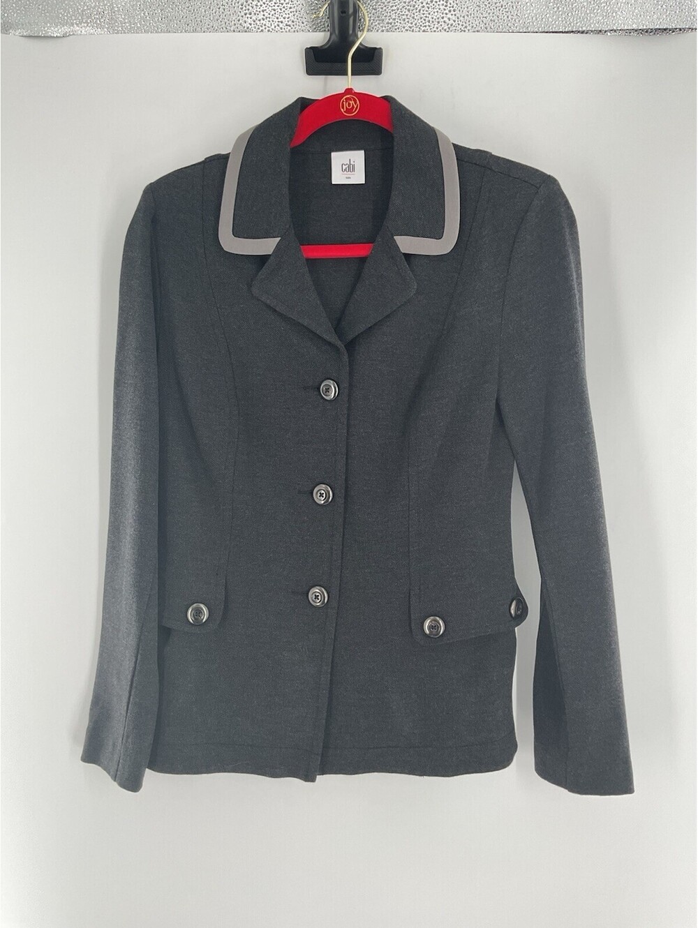 Cabi Women’s Size Small Gray Suit Jacket Long Sleeve C3